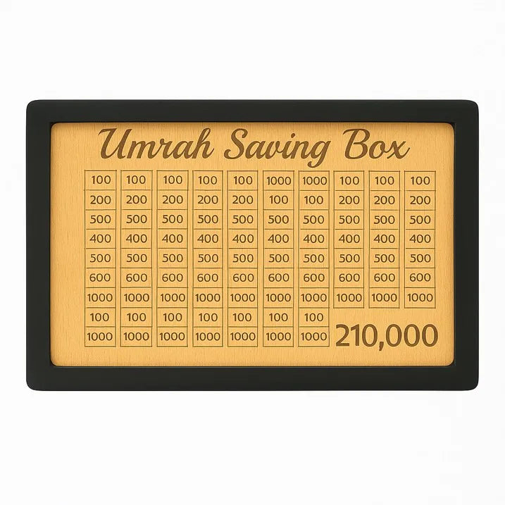 wooden umrah saving box