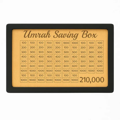 wooden umrah saving box