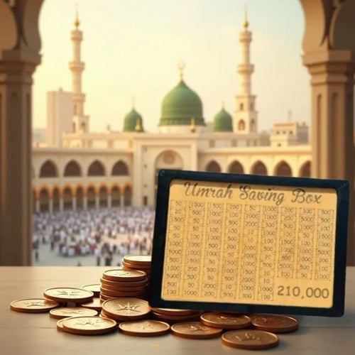 wooden umrah saving box